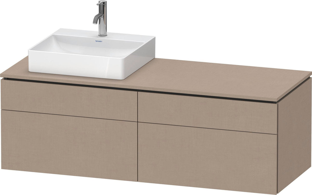 Duravit L-Cube Konsolenwaschtischunterbau 1420 mm Taupe Supermatt mit Tip-On Technik