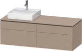 Duravit L-Cube Konsolenwaschtischunterbau 1420 mm Taupe Supermatt mit Tip-On Technik