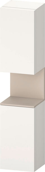 DURAVIT Qatego Hochschrank 400 mm, 2 Türen, weiß Hochglanz, Eiche Schw. Matt