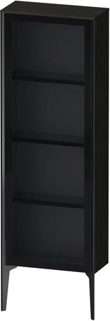 Duravit XViu Halbhochschrank mit Glastür 1330 mm Eiche Schwarz matt – Wandhängend