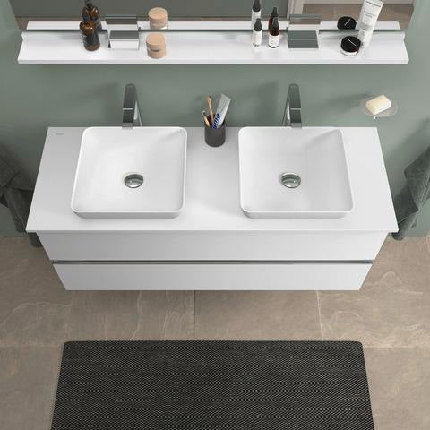 DURAVIT Sivida Konsolenwaschtischunterbau 1315 mm, bodenstehend, Weiß Matt, 2 Schubkästen