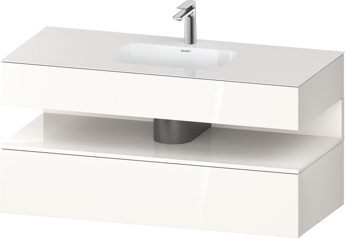 DURAVIT Qatego Studio F. A. Porsche Einbauwaschtisch mit Konsolenwaschtischunterbau 1200 mm Weiß Matt