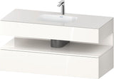 DURAVIT Qatego Studio F. A. Porsche Einbauwaschtisch mit Konsolenwaschtischunterbau 1200 mm Weiß Matt