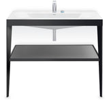 Duravit XViu c-bonded Waschtischset 1000 mm mit Metallkonsole, weiß hochglanz / schwarz matt – inkl. Waschschüssel