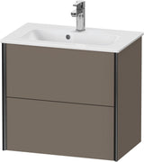 DURAVIT XViu Waschtischunterbau wandhängend 610 mm, 2 Schubladen, champagner matt/weiß matt
