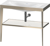 Duravit XViu c-bonded Waschtischset 1000 mm mit Metallkonsole, weiß hochglanz / schwarz matt – inkl. Waschschüssel
