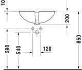 Duravit Einbauwaschtisch SANTOSA 510x375mm mit Überlauf, ohne Hahnloch, weiß
