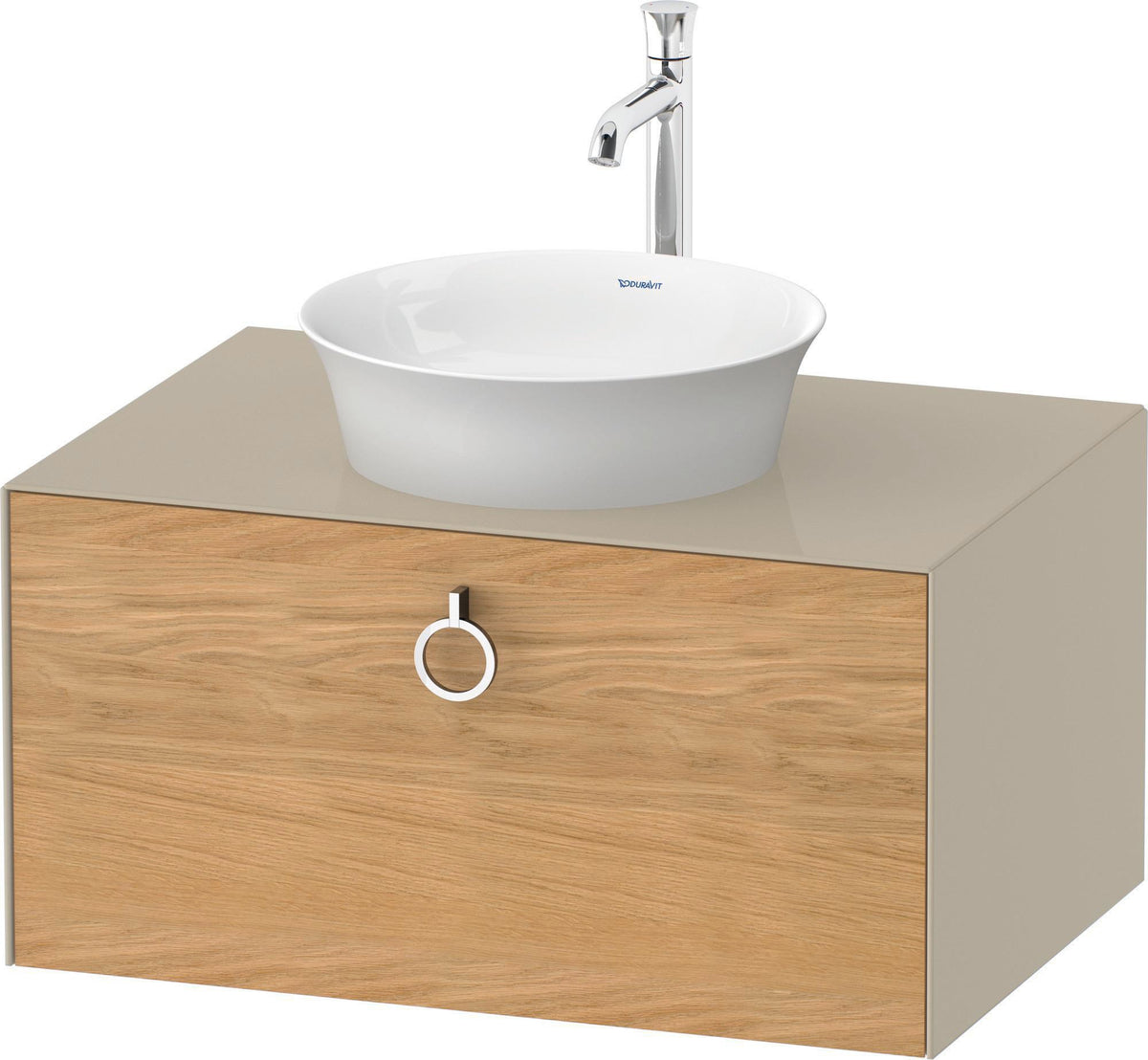 DURAVIT White Tulip Waschtischunterbau 800 mm wandhängend, 1 Auszug, Nussbaum/Taupe Hochglanz