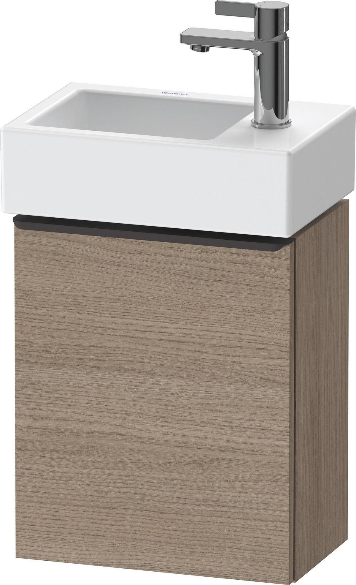 Duravit D-Neo Waschtischunterbau 364 mm Eiche Terra Matt, 1 Tür mit Dämpfung, wandhängend