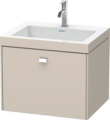 DURAVIT Brioso c-bonded Waschtischset 600 mm, wandhängend, Betongrau Matt, 1 Auszug
