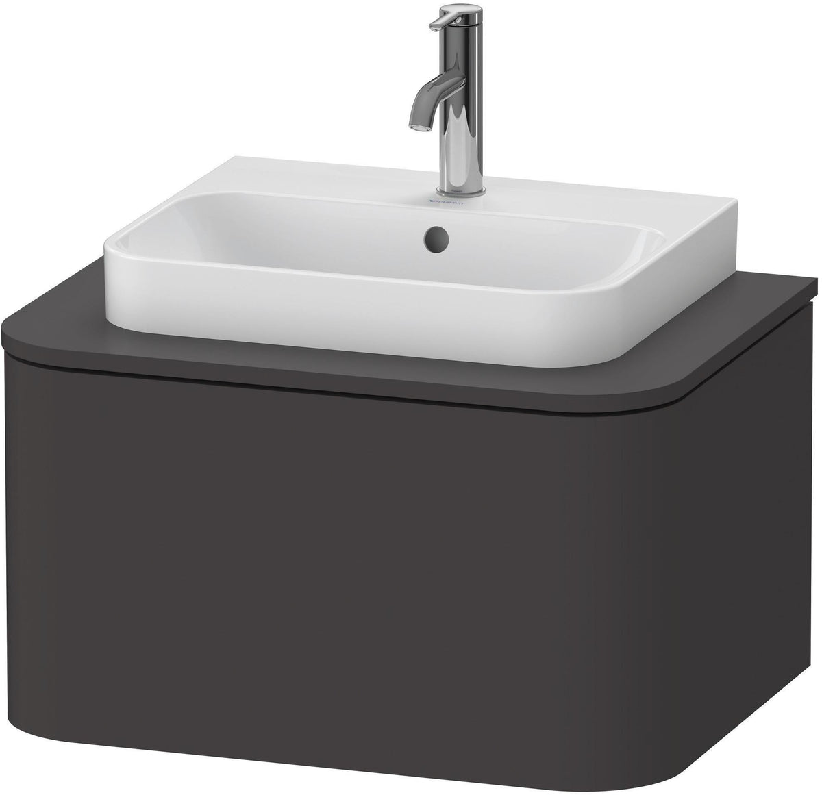 DURAVIT Happy D.2 Konsolenwaschtischunterbau wandhängend 650 mm weiß hochglanz mit 1 Auszug