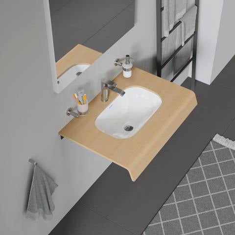 Duravit Einbauwaschtisch D-Code 495 mm, Unterbau, mit Überlauf, ohne Hahnloch, weiß