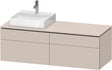 Duravit L-Cube Konsolenwaschtischunterbau 1420 mm Taupe Supermatt mit Tip-On Technik