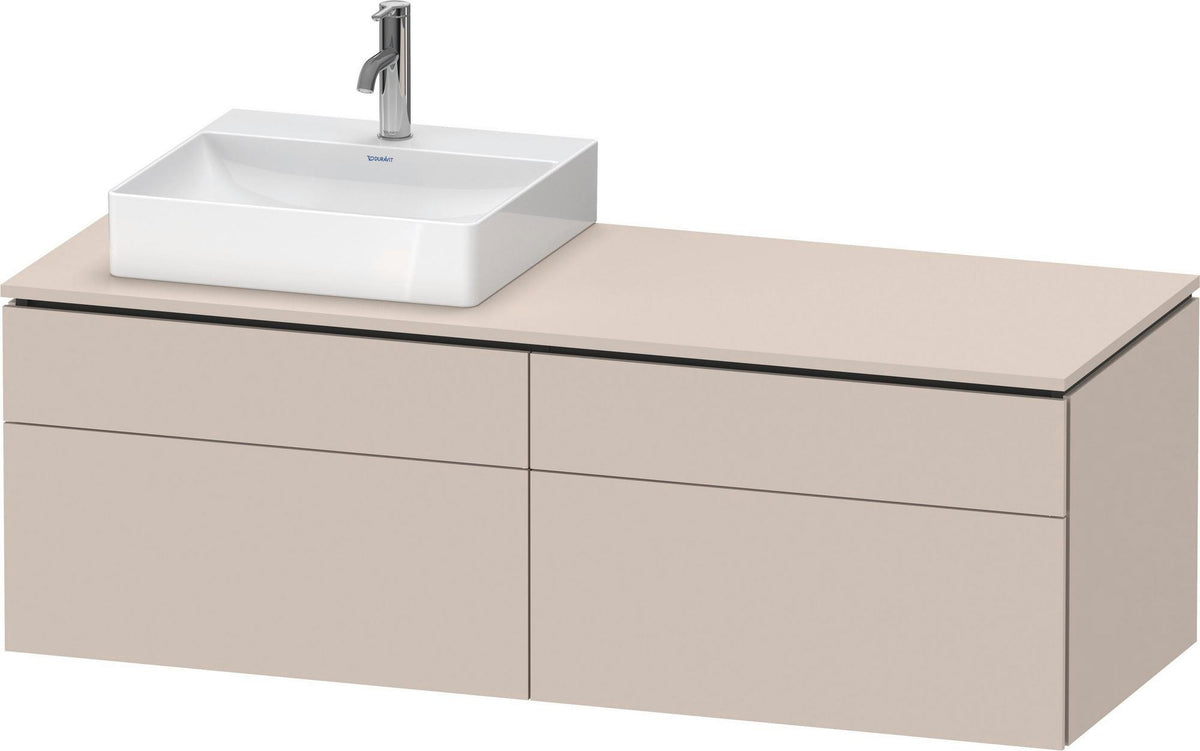 Duravit L-Cube Konsolenwaschtischunterbau 1420 mm Taupe Supermatt mit Tip-On Technik