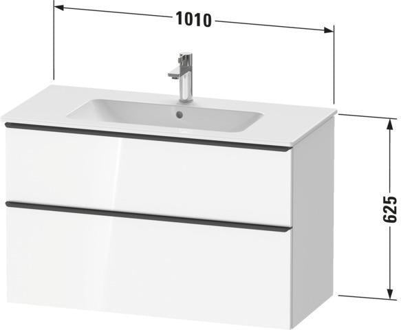DURAVIT D-Neo Waschtischunterbau 1010 mm Eiche Schwarz mit Bronze Griff