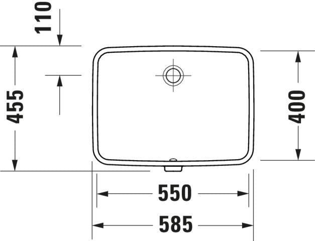 DURAVIT Duravit No.1 Einbauwaschtisch 525 mm weiß ohne Hahnloch mit Überlauf