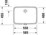 DURAVIT Duravit No.1 Einbauwaschtisch 525 mm weiß ohne Hahnloch mit Überlauf
