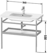 DURAVIT DuraStyle Möbel-Accessoire mit Ablage & Handtuchhalter 440x940x805 mm Weiß Matt/Eiche Massiv
