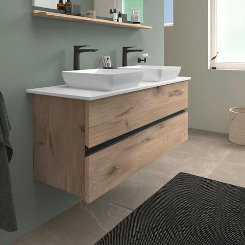 DURAVIT Sivida Konsolenwaschtischunterbau 1315 mm, bodenstehend, Weiß Matt, 2 Schubkästen