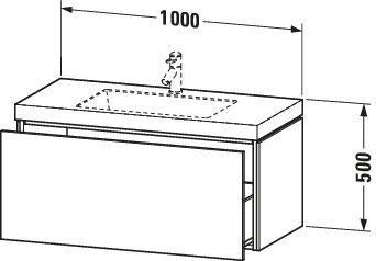 Duravit L-Cube Waschtischset 1000 mm Eiche Schwarz c-bonded mit Vero Air Waschtisch