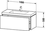 Duravit L-Cube c-bonded Waschtischset 1000 mm Mediterrane Eiche mit Tip-on-Auszug