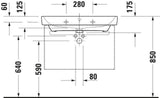 Duravit No.1 Möbelwaschtisch 550 mm weiß mit Überlauf und Hahnlochbank