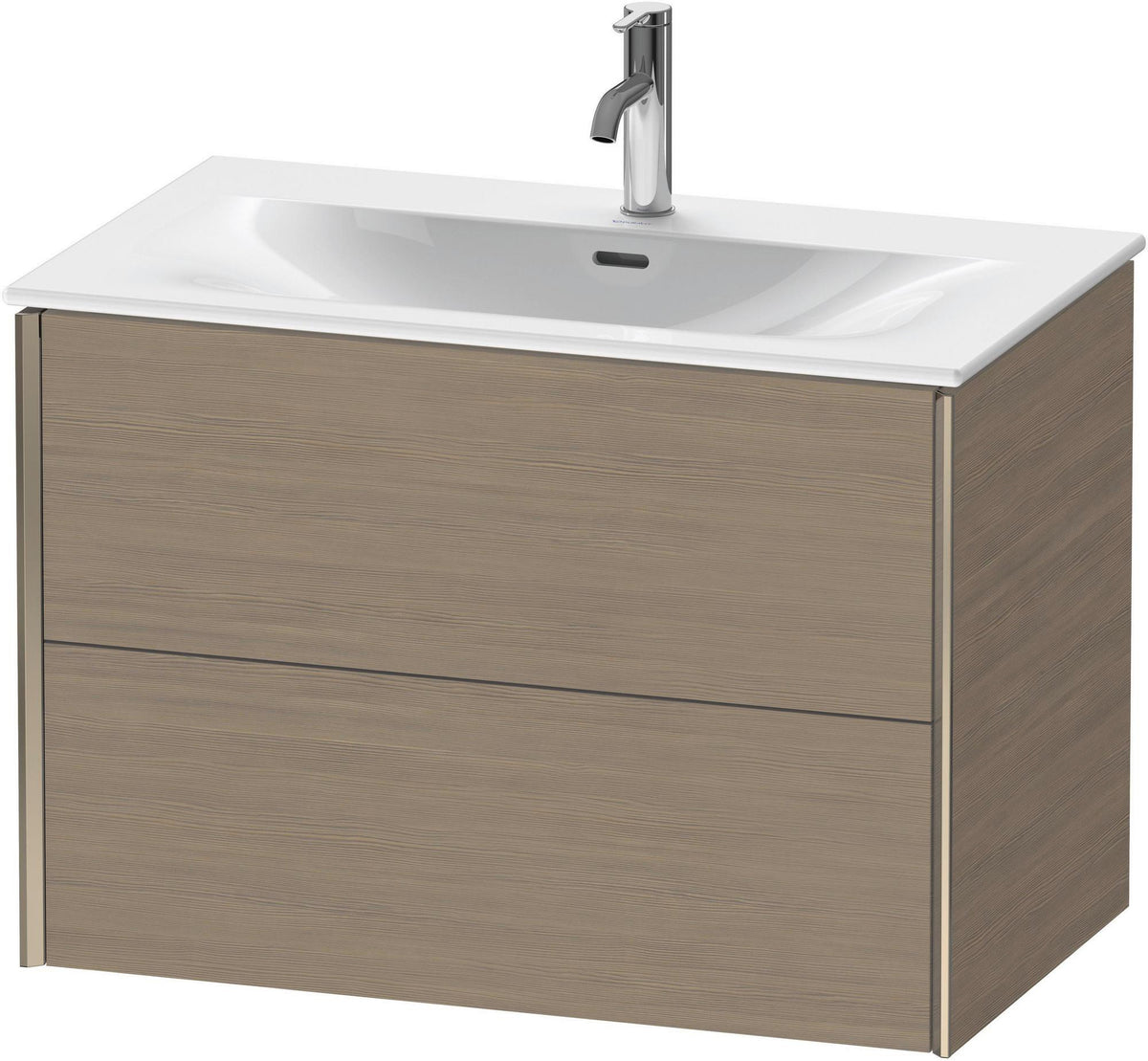 DURAVIT XViu Waschtischunterbau wandhängend 810 mm Eiche mit 2 Schubkästen und Push-Open
