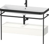 Duravit Happy D.2 c-bonded Waschtischset 1175 mm mit Metallkonsole & Schubkasten in Taupe