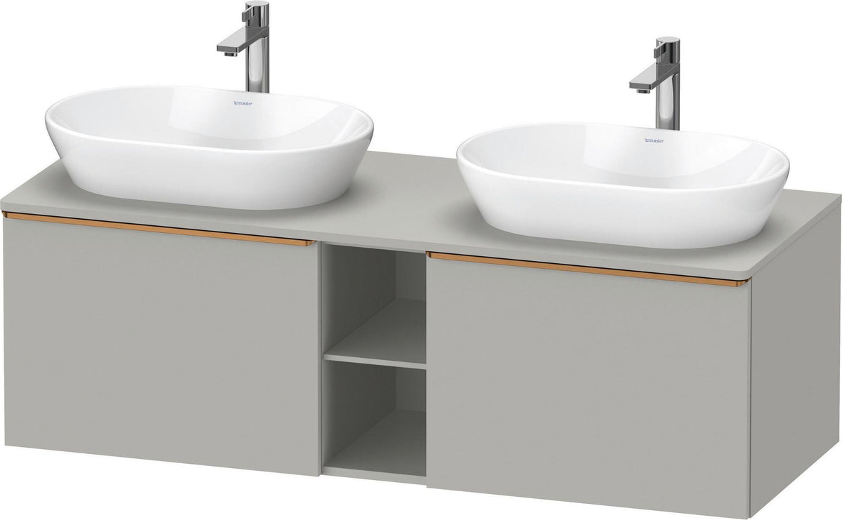 DURAVIT D-Neo Konsolenwaschtischunterbau 1400 mm betongrau matt mit 2 Auszügen und Bronze-Griffen