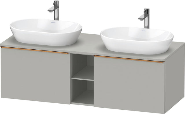 DURAVIT D-Neo Konsolenwaschtischunterbau 1400 mm betongrau matt mit 2 Auszügen und Bronze-Griffen