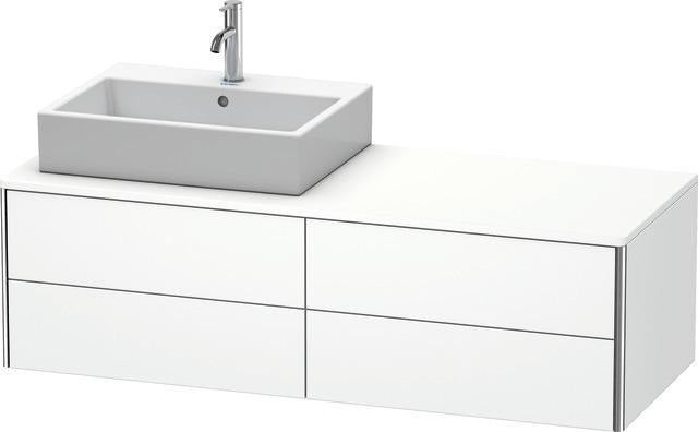 Duravit XSquare Waschtischunterbau 1400 mm in Steingrau Matt mit Becken links
