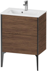 Duravit XViu Waschtischunterbau bodenstehend 610 mm, 2 Auszüge, champagner matt/weiß matt