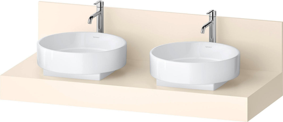 DURAVIT Balcoon Konsole 1300 mm mit 2 Waschschüssel-Ausschnitten, Elfenbein Matt