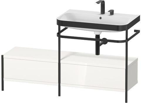 Duravit Waschtischset Happy D.2 Plus 1400x490mm ein Hahnloch taupe supermatt – Design-Waschplatz