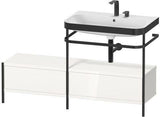 Duravit Waschtischset Happy D.2 Plus 1400x490mm ein Hahnloch taupe supermatt – Design-Waschplatz