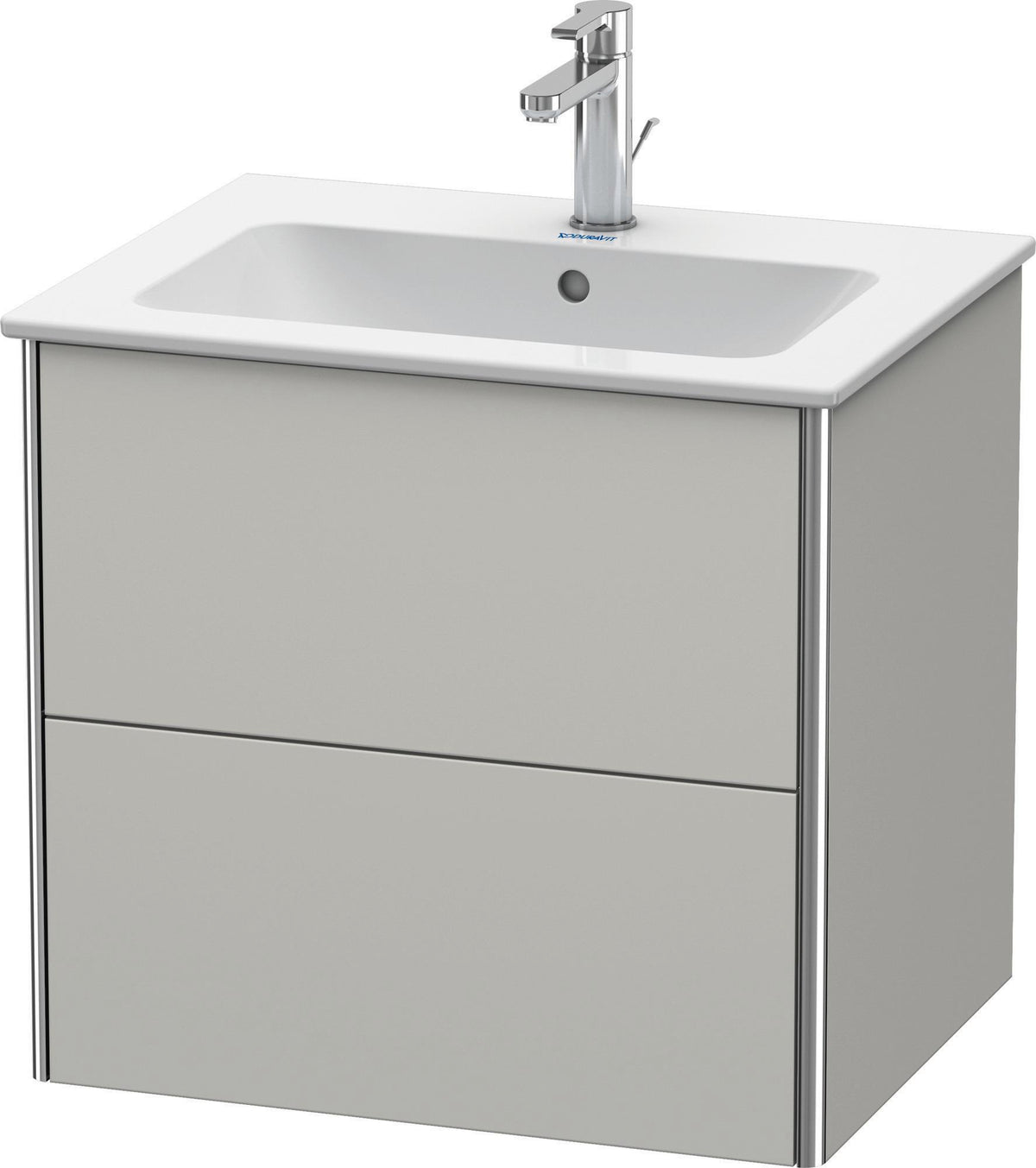 Duravit XSquare Waschtischunterbau 610 mm betongrau matt mit 2 Schubkästen und Tip-On-Technik