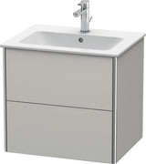 Duravit XSquare Waschtischunterbau 610 mm betongrau matt mit 2 Schubkästen und Tip-On-Technik