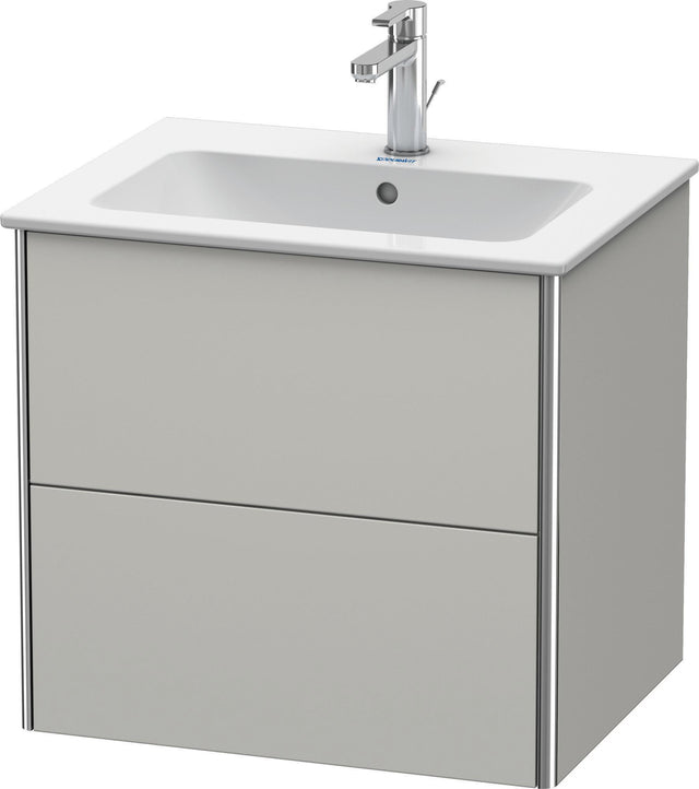 Duravit XSquare Waschtischunterbau 610 mm betongrau matt mit 2 Schubkästen und Tip-On-Technik