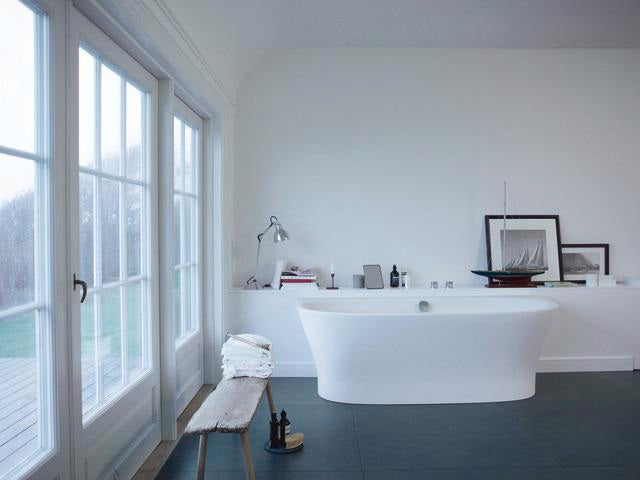 DURAVIT Cape Cod Badewanne 1900x900 mm Vorwand, Mineralguss Weiß Matt, inkl. Fußgestell & Verkleidung