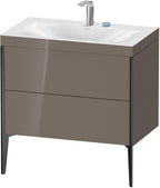 Mitteldichte Faserplatte (MDF) / 2Ausz.,2Hl,schwarz / flannel grey hochglanz
