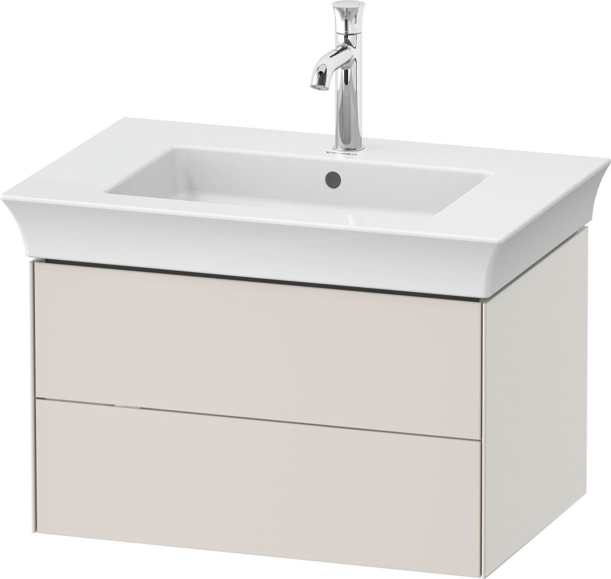 DURAVIT White Tulip Waschtischunterbau 684 mm, 2 Schubkästen, weiß seidenmatt, LED