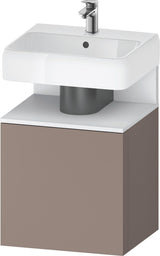 DURAVIT Qatego Waschtischunterbau 490 mm wandhängend, 1 Tür links, Weiß Matt mit Eiche Schwarz Nische
