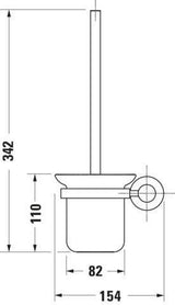 DURAVIT D-Code Bürstengarnitur wandhängend aus Messing in Chrom – 154 x 154 x 342 mm