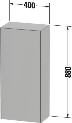 Duravit Halbhochschrank White Tulip 400 mm, Tür links, Nussbaum/Taupe – wandhängend mit Soft-Close