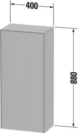 Duravit Halbhochschrank White Tulip 400 mm, Tür links, Nussbaum/Taupe – wandhängend mit Soft-Close