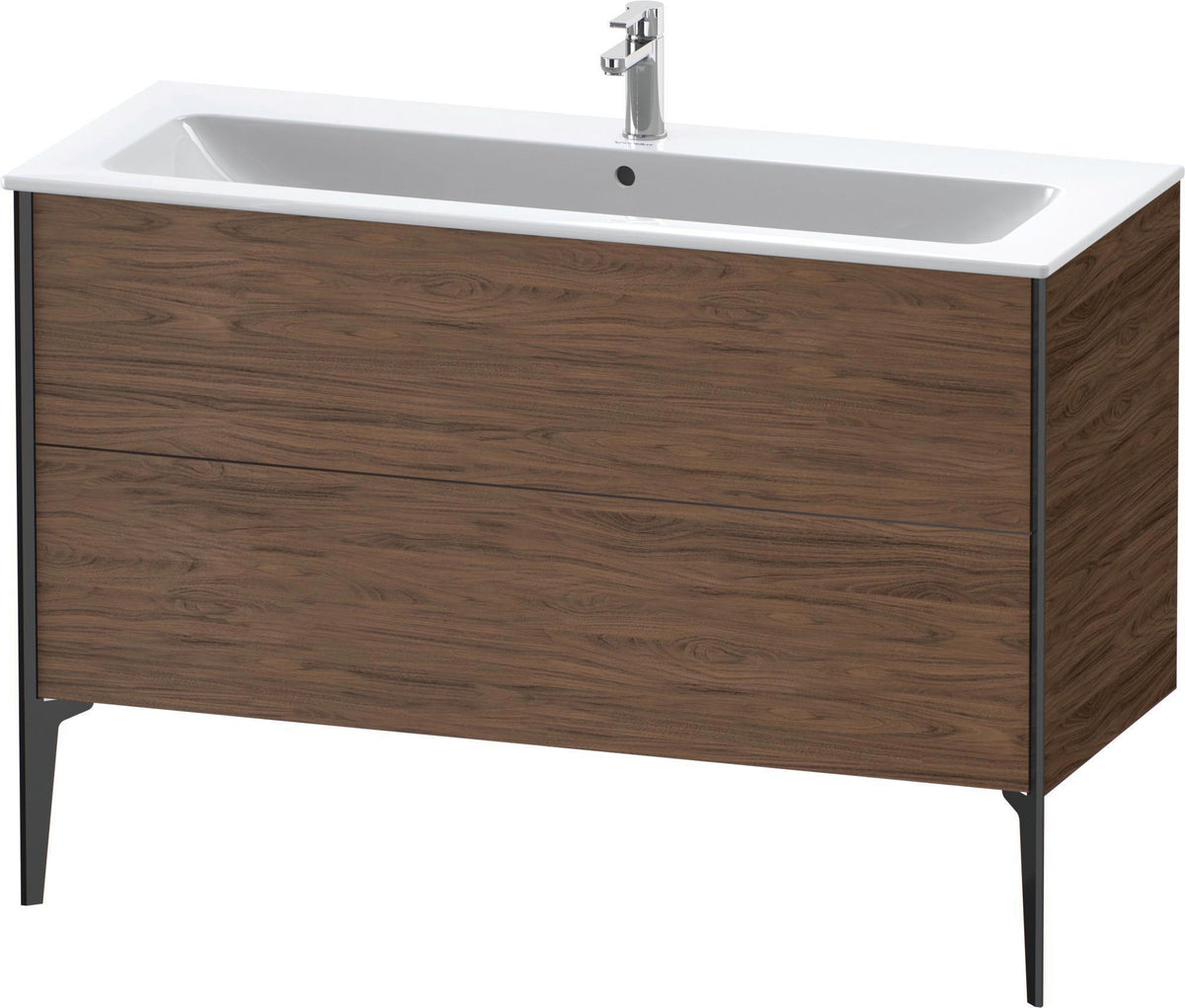 DURAVIT XViu Waschtischunterbau bodenstehend 1210 mm, 2 Auszüge, champagner matt/weiß matt