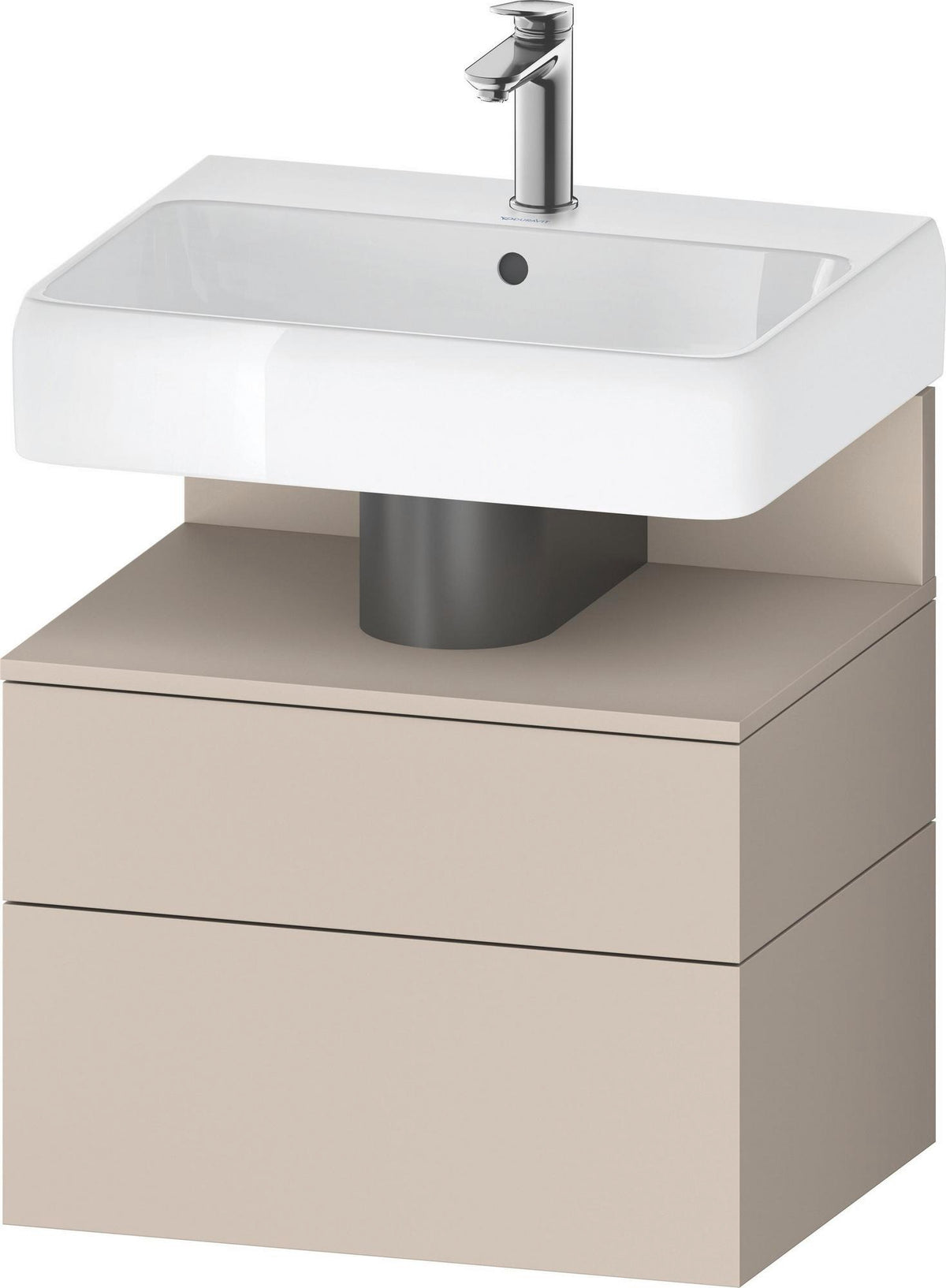 DURAVIT Qatego Waschtischunterbau 590 mm wandhängend, 1 Auszug, weiß Hochglanz, Nische Eiche Schwarz