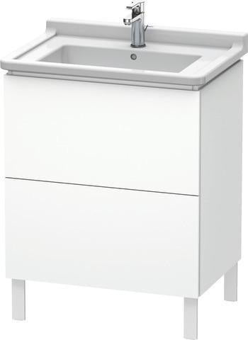 Duravit L-Cube Waschtischunterbau 469x670x712 mm taupe matt – 2 Auszüge, Tip-On, für Starck 3