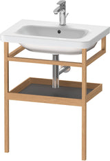 DURAVIT DuraStyle Möbel-Accessoire mit Handtuchhalter und Ablage, 440x590x805 mm, Weiß Matt/Eiche Massiv