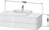 Duravit Waschtischunterbau Happy D.2 Plus 1300 mm taupe supermatt mit Tip-On-Technik